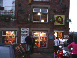 The Q Bar - mentioned in the Guiness Book of Records for having the shortest named public house in Britian.