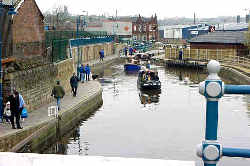 Through the lock towards the town centre.